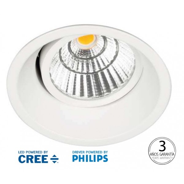 Foco Downlight LED COB Orientable Redondo Blanco Ø86mm 9w Konic